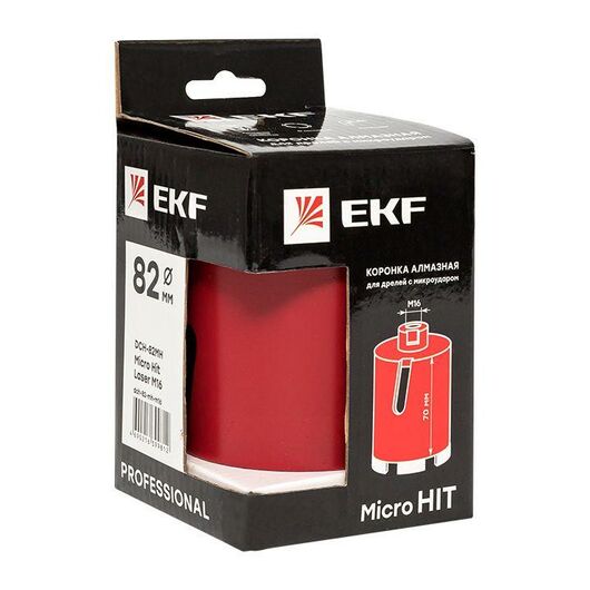 Коронка алмазная для дрелей с микроударом DCH-82MH Micro Hit Laser M16 Professional EKF dch-82-mh-m16, изображение 4 • Купить по низкой цене в интернет-магазине СМЭК