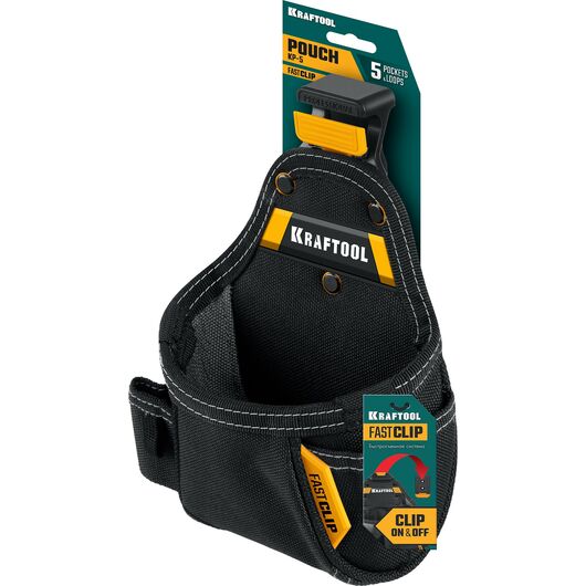 Поясная сумка KP-5 с быстросъёмным креплением FastClip, 5 карманов и петель, 150 х 190 мм (38778) KRAFTOOL, изображение 2 • Купить по низкой цене в интернет-магазине СМЭК