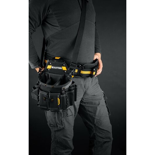 Поясная сумка KPB-23 с быстросъёмным креплением FastClip, плечевой ремень, 23 кармана и петли, 290 х 310 мм (38766) KRAFTOOL, изображение 7 • Купить по низкой цене в интернет-магазине СМЭК