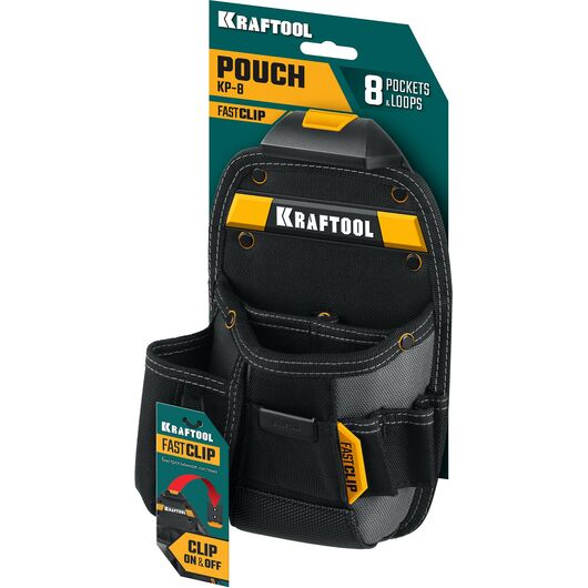Поясная сумка KP-8 с быстросъёмным креплением FastClip, 8 карманов и петель, 170 х 260 мм (38776) KRAFTOOL, изображение 2 • Купить по низкой цене в интернет-магазине СМЭК
